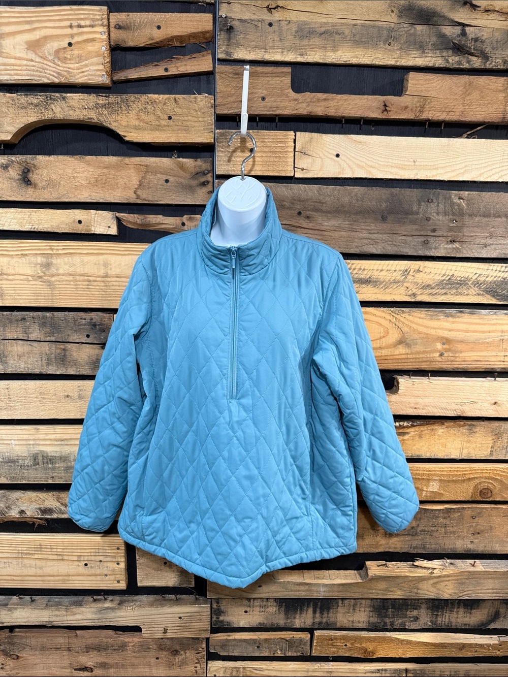 Coldwater Creek Blue 1/4 Zip Quilted Lightweight Jacket Size Small